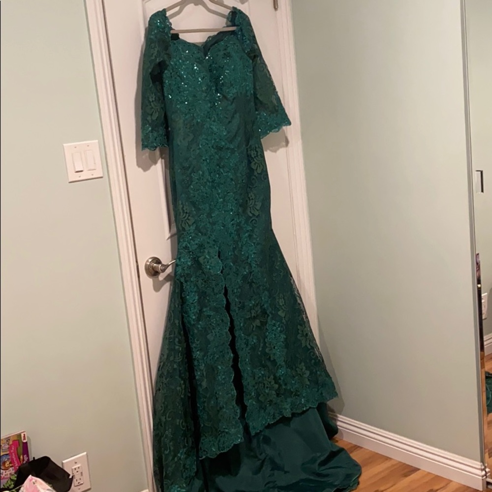 Hunter green evening dress